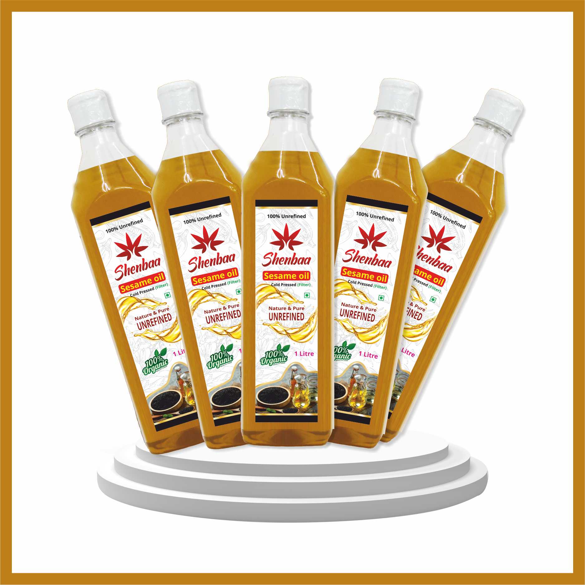Shenbaa Gingelly Oil 5Litre (Family Monthly Pack)